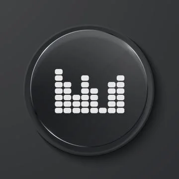 Vector modern black glass circle icon. Stock Illustration