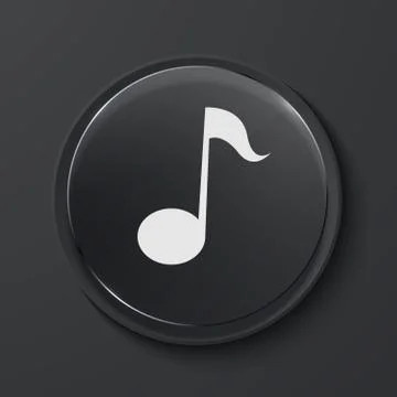 Vector modern black glass circle icon. Stock Illustration