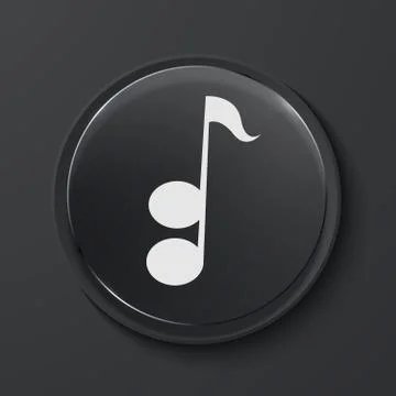 Vector modern black glass circle icon. Stock Illustration