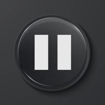 Vector modern black glass circle icon. Stock Illustration