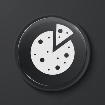 Vector modern black glass circle icon. Stock Illustration