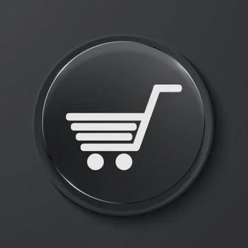 Vector modern black glass circle icon. Stock Illustration