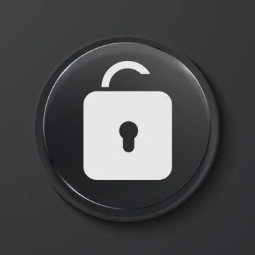 Vector modern black glass circle icon. 库存插图