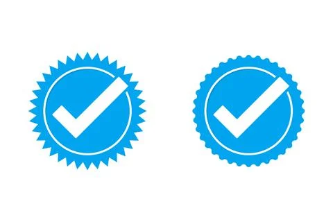 Vector Modern blue Approved Icon Stock Illustration
