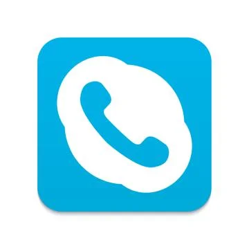 Vector modern blue phone icon Illustrazione stock