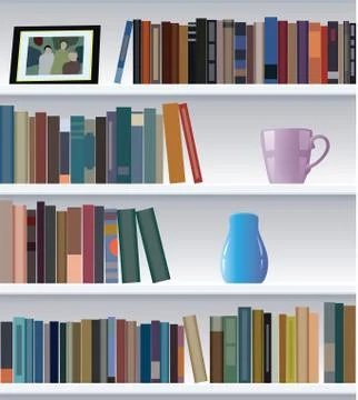 Vector modern bookshelf Stock Illustration