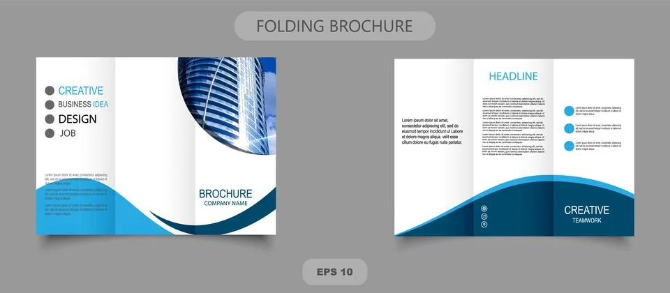Vector modern brochure, abstract flyer with background of buildings. Ilustración de archivo
