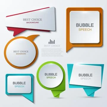 Vector modern bubble speech icons set. Illustrazione stock