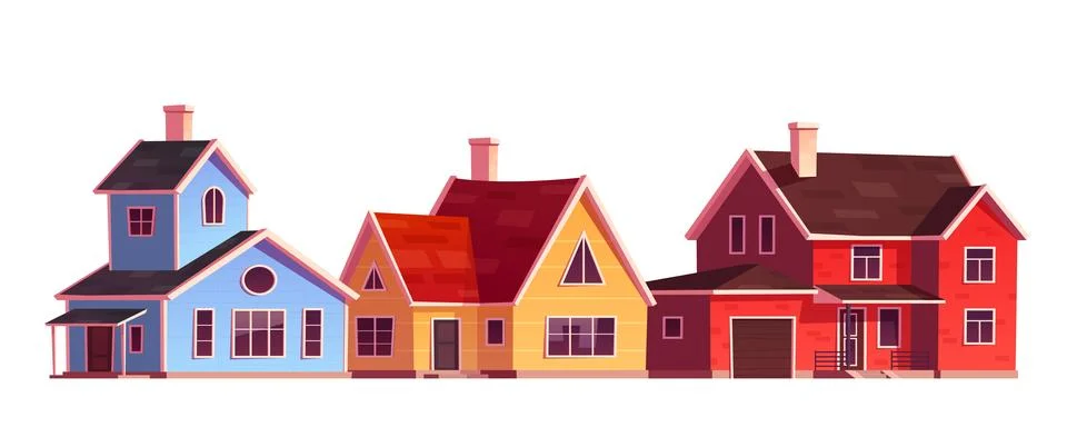 Vector modern building set for cottage village Ilustración de archivo