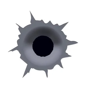 Vector modern bullet hole on white background Stock Illustration