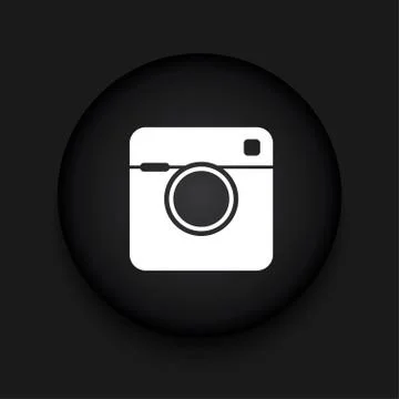 Vector modern camera black circle icon Stock Illustration
