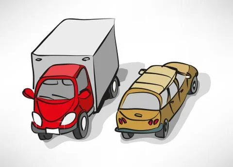 Vector modern cartoon car Stock Illustration