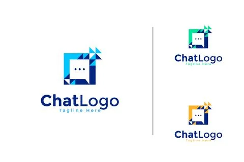 Vector modern chat bubble logo collection Stock Illustration