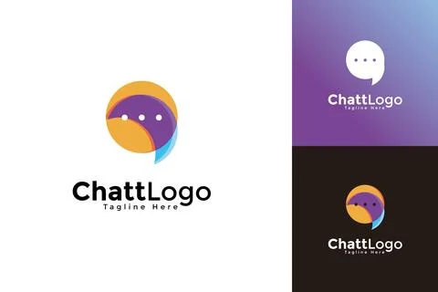 Vector modern chat bubble logo collection Illustrazione stock
