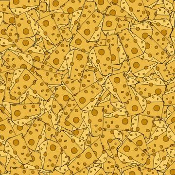 Vector modern cheese seamles pattern background 스톡 일러스트
