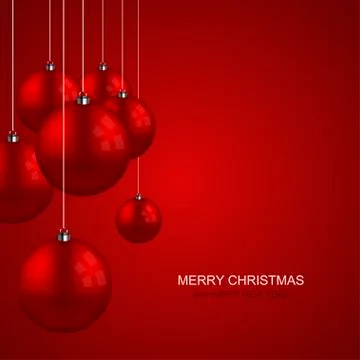 Vector modern christmas balls creative background. Illustrazione stock