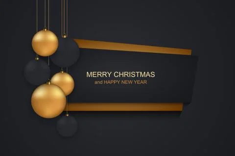 Vector modern Christmas or 2018 Happy New Year winter holiday invitation card Stock Illustration