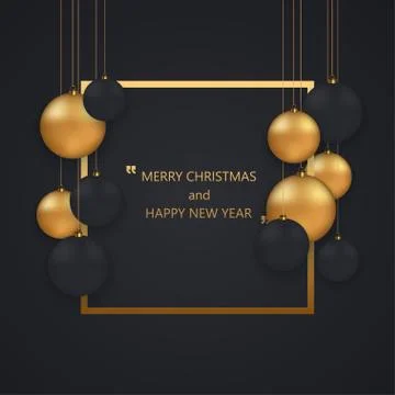Vector modern Christmas or 2018 Happy New Year winter holiday invitation card Stock Illustration