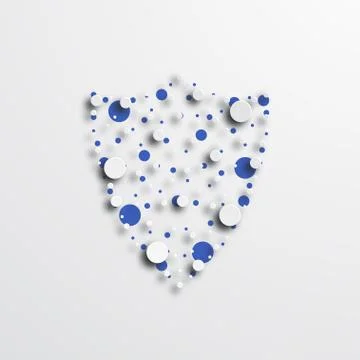 Vector modern circle shield icon on white イラスト素材