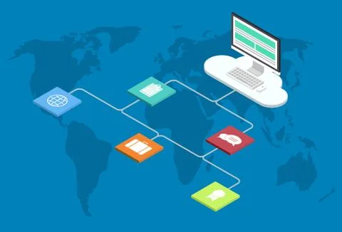 Vector modern cloud computing infographics background Illustrazione stock