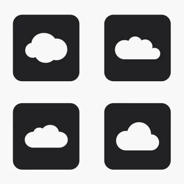 Vector modern cloud icons set 스톡 일러스트