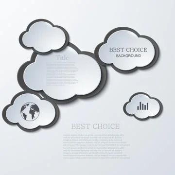 Vector modern clouds infographic background Illustrazione stock
