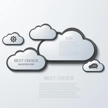 Vector modern clouds infographic background Stock Illustration