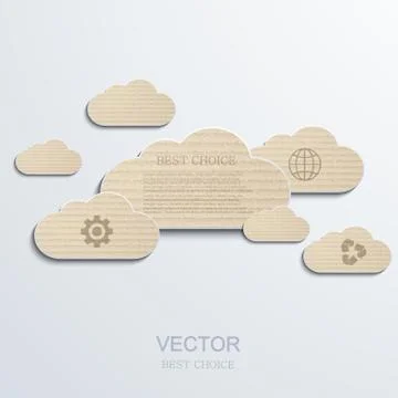Vector modern clouds infographic background. Illustrazione stock