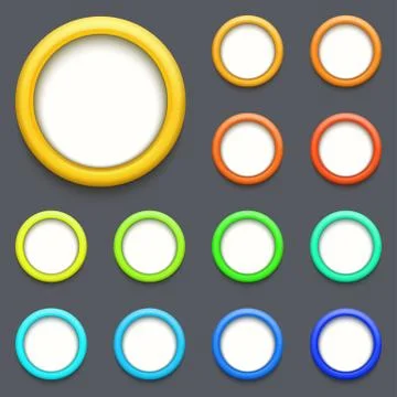 Vector modern colorful circle button set Stockillustratie