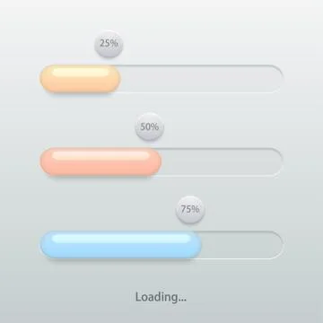 Vector modern colorful glossy loading bar set Stock Illustration