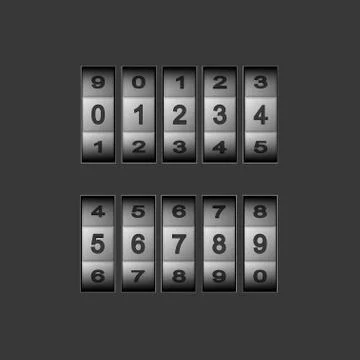 Vector modern combination number code set Illustrazione stock