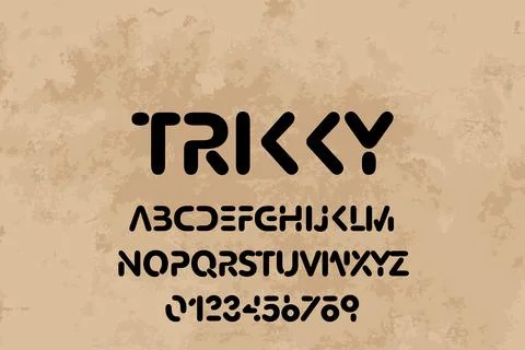 Vector of modern comical font and alphabet Illustrazione stock