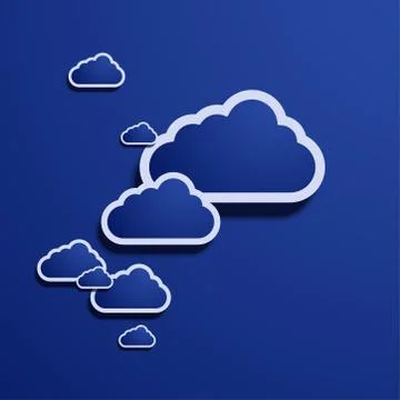 Vector modern computer cloud creative background. Illustrazione stock