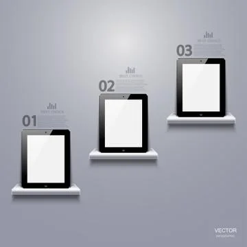 Vector modern computer tablet infographic Illustrazione stock