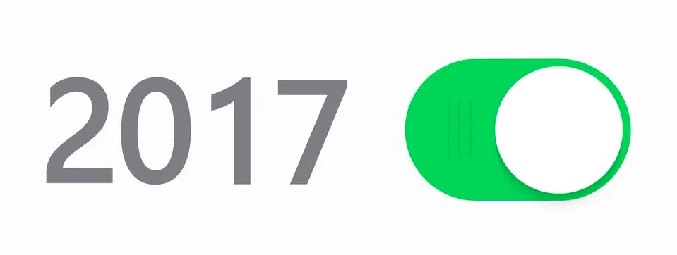 Vector modern concept 2017 new year and slider button template Stock Illustration