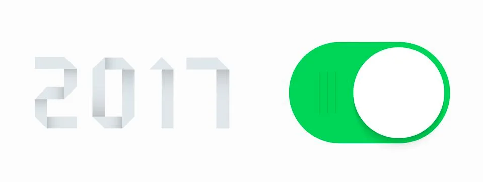 Vector modern concept 2017 new year and slider button Stock Illustration