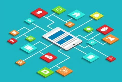 Vector modern concept 3d isometric smartphone Illustrazione stock