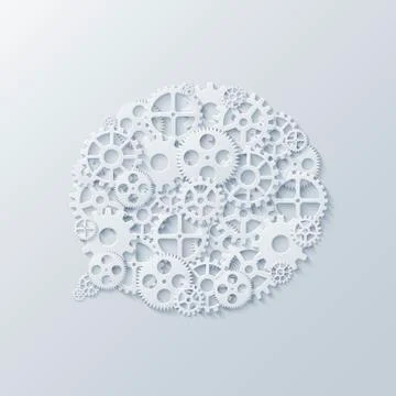 Vector modern concept bubble speech and gears background Stock Illustration