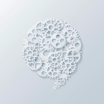Vector modern concept bubble speech and gears background Stock Illustration