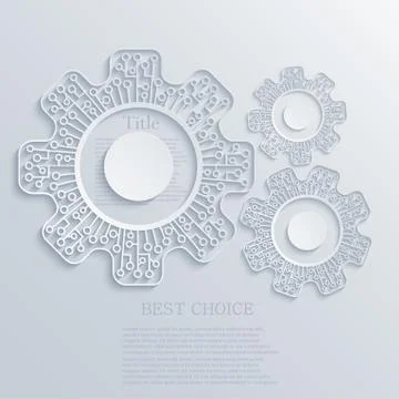 Vector modern concept mechanism and circuit board 스톡 일러스트