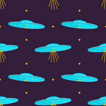 Vector modern cool pattern on the theme of space, aliens and extraterrestrial Stock Illustration