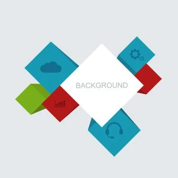 Vector modern cube infographic background Stock Illustration