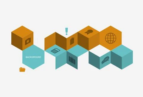 Vector modern cube infographic background Stock Illustration