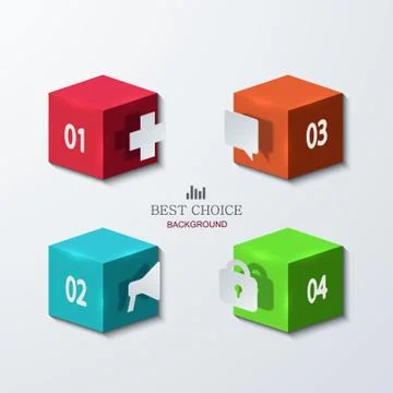 Vector modern cube infographics element design. Stock Illustration