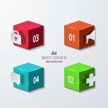 Vector modern cube infographics element design. Stock Illustration