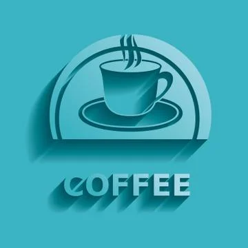 Vector modern cup of coffee design turquoise color イラスト素材