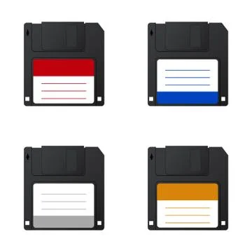 Vector modern diskette on white background. Stock Illustration