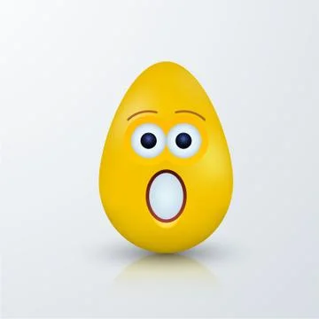 Vector modern easter emoji egg with shadow Stock Illustration