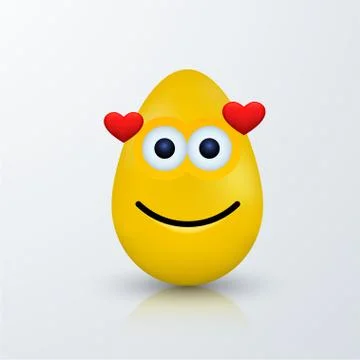 Vector modern easter emoji egg with shadow Illustrazione stock