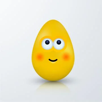 Vector modern easter emoji egg with shadow Stock Illustration